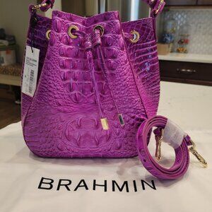 NWT Brahmin Melissa Fuchsia Bucket Bag